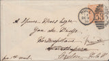 109964 - 1878 8D ORANGE (SG156)(BC) ON COVER HULL TO CEYLON.