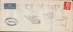 110061 1963 UNDERPAID AIR MAIL SPAIN TO LONDON.