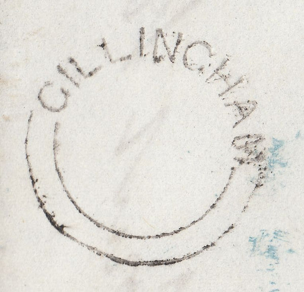 110159 - 1850 DORSET/"GILLINGHAM" UDC/BLUE NUMERAL.