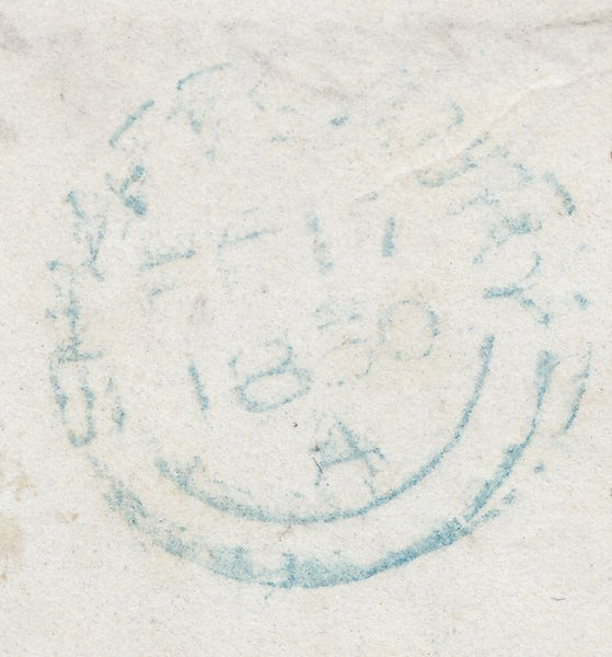 110159 - 1850 DORSET/"GILLINGHAM" UDC/BLUE NUMERAL.