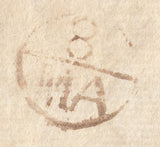 110212 - 1758 DORSET/"BLANDFORD" TWO LINE HAND STAMP IN BLACK (DT21).
