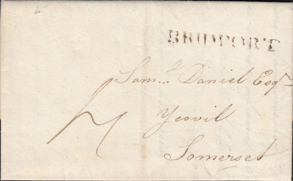 110237 - 1796 DORSET/"BRIDPORT" STRAIGHT LINE HAND STAMP (DT90).