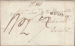 110246 - 1800 DORSET/"WIMBORN" SERPENTINE STYLE HAND STAMP TYPE 10 (DT716).