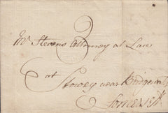 110286 - 1779 'SHERBORNE/POFT OFFICE' TYPE J DISTINCTIVE HAND STAMP (DT505) ON MAIL TO LONDON.