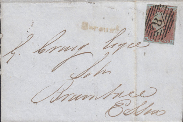 110357 - 1847 ESSEX/"BRAINTREE" SKELETON HAND STAMP.