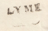 110389 - 1829 DORSET/"LYME" MILEAGE MARK, MILEAGE REMOVED - UNLISTED IN COUNTY CATALOGUE.
