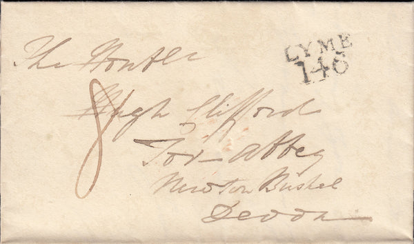 110390 - 1820 DORSET/"LYME 146" MILEAGE MARK (DT314).