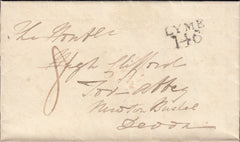 110390 - 1820 DORSET/"LYME 146" MILEAGE MARK (DT314).