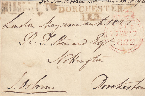 110395 - 1822 DORSET/"MISSENT TO" DORCHESTER.