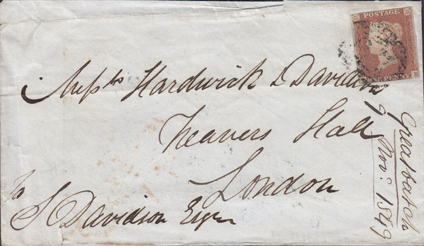 110408 - 1849 DORSET/"BLANDFORD/+" SKELETON STYLE DATE STAMP (DT52).