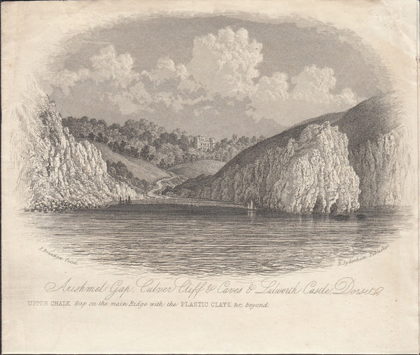110409 - CIRCA 1820 PRINT OF "ARISHMEL GAP..." (DORSET).