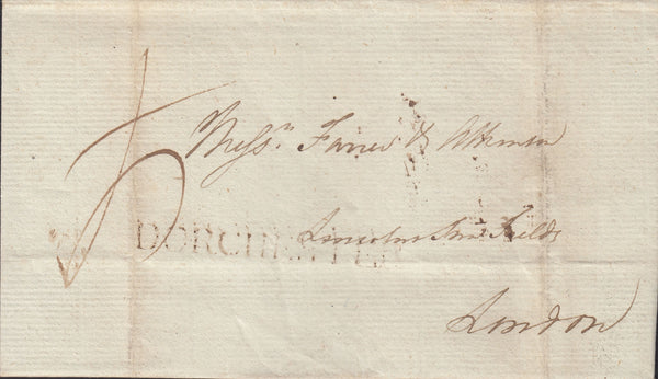 110412 - 1796 DORSET/"DORCHESTER" STRAIGHT LINE HAND STAMP (DT214).