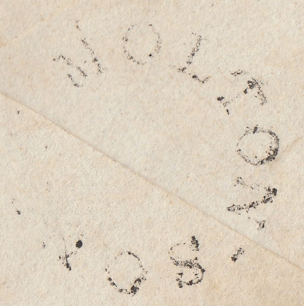 110417 - 1834 DORSET/"MISSENT TO" HAND STAMP (DT254) ON MAIL FROM SOUTH MOLTON TO LYME.