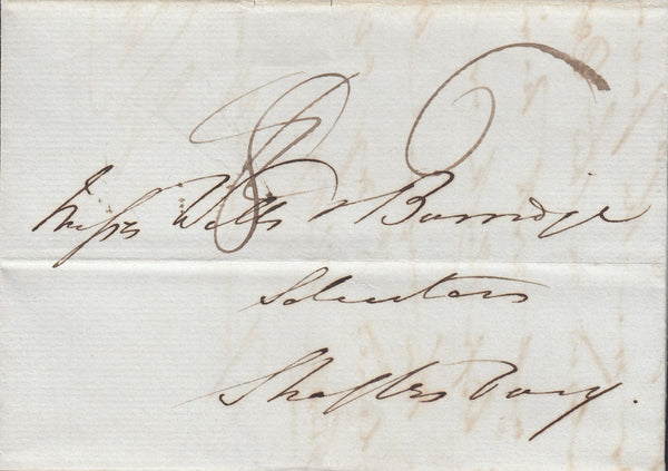 110418 - 1838 DORSET/"DORCHESTER" TOWN CANCELLATION (DT244)/POSTAL RATE REDUCTION.