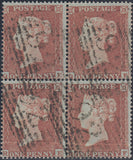 110500 - 1854 DIE 1 1D PL.165 S.C.16 (SG17) USED BLOCK OF FOUR (QE QF RE RF).