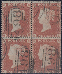 110501 - PL.198 S.C.16 (SG17) USED BLOCK OF FOUR LETTERED MK ML NK NL.