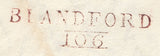 110608 - 1822 DORSET/"BLANDFORD 106" MILEAGE MARK (DT38).