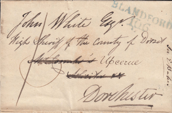 110653 - 1821 DORSET/"BLANDFORD 106" MILEAGE MARK (DT41).