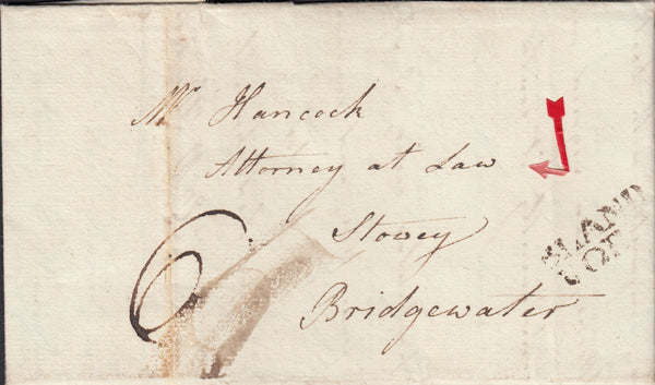 110654 - 1798 DORSET/"BLANDFORD" HAND STAMP (DT32).