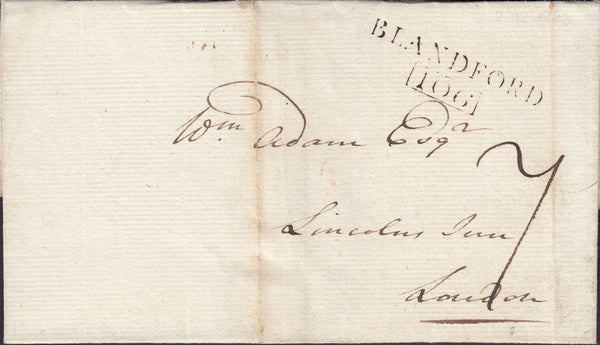 110657 - 1803 DORSET/"BLANDFORD 106" MILEAGE MARK (DT36).