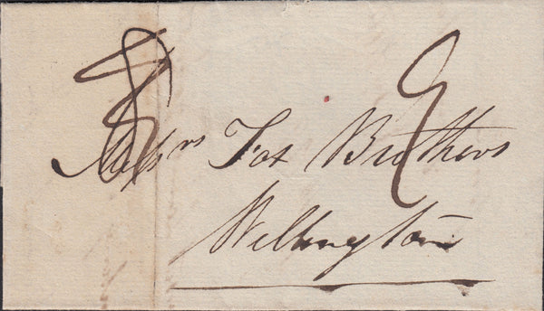 110677 - 1829 DORSET/"LYME" HAND STAMP MILEAGE MARK REMOVED.