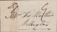 110677 - 1829 DORSET/"LYME" HAND STAMP MILEAGE MARK REMOVED.