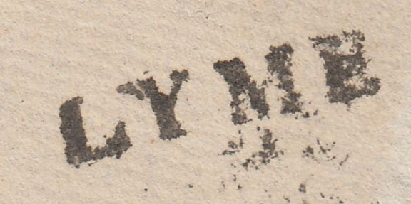 110677 - 1829 DORSET/"LYME" HAND STAMP MILEAGE MARK REMOVED.