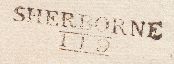 110711 - 1822 DORSET/"SHERBORNE/119" MILEAGE MARK IN BLACK (DT515).