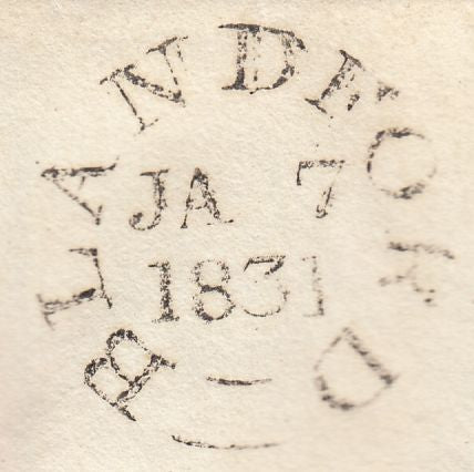 110838 - 1831 DORSET/"TOO LATE" HAND STAMP (DT63).