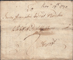 110844 - 1750 LETTER BLANDFORD TO PUDDLETOWN/"BLANDFORD" HAND STAMP (DT21).