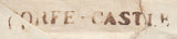 110904 - CIRCA 1840 DORSET/"CORFE-CASTLE" HAND STAMP (DT164).