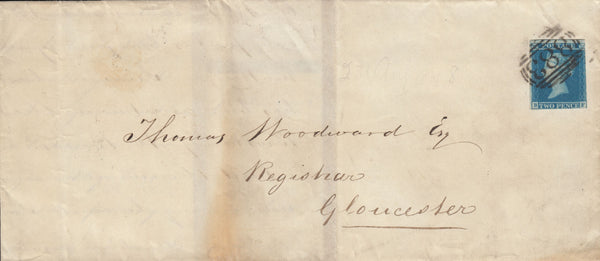 110948 - 1848 2D BLUE PL.3 (SG14)(BF) USED WINCANTON TO GLOUCESTER.