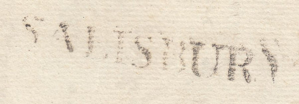 110977 - 1782 "SHERBORNE/POFT OFFICE" TYPE J DISTINCTIVE HAND STAMP ON MAIL TO COKER SOMERSET.