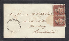 110980 - 1845 DORSET/"TARRANT-GUNVILLE" UDC/MOURNING ENVELOPE.