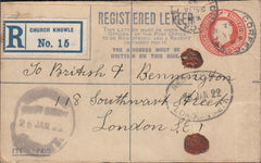 111024 - 1922 REGISTERED MAIL CORFE CASTLE TO LONDON.