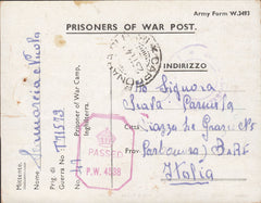 111052 - 1942 PRISONER OF WAR MAIL/MOTCOMBE CAMP, DORSET.