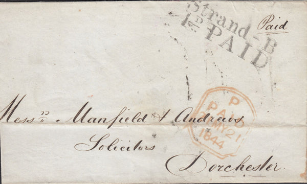 111087 - 1844 DORSET/"DORCHESTER" SKELETON STYLE DATE STAMP (DT242).