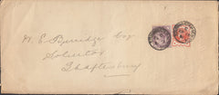 111100 - 1891 MAIL STURMINSTER NEWTON TO SHAFTESBURY INTERNAL 1½D RATE.