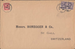 111130 - 1922 MAIL LONDON TO SWITZERLAND/LATE FEE.