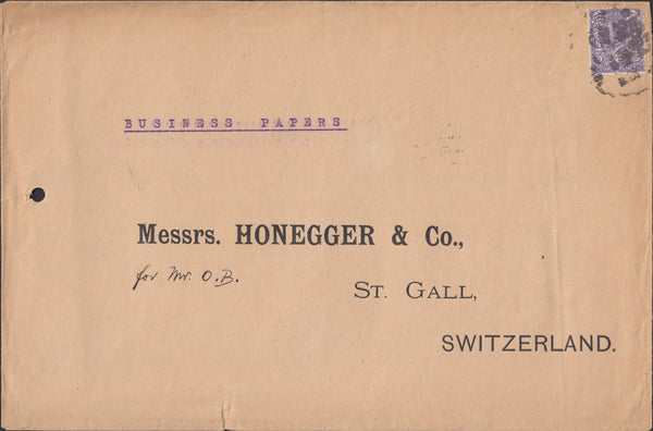 111131 - 1923 MAIL LONDON TO SWITZERLAND.