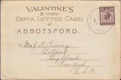111164 - 1929 "LETTER CARD OF ABBOTSFORD" (SCOTLAND AND THE HOME OF SIR WALTER SCOTT) TO USA.
