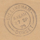 111209 - 1979 MISSENT MAIL GILLINGHAM KENT/GILLINGHAM DORSET.