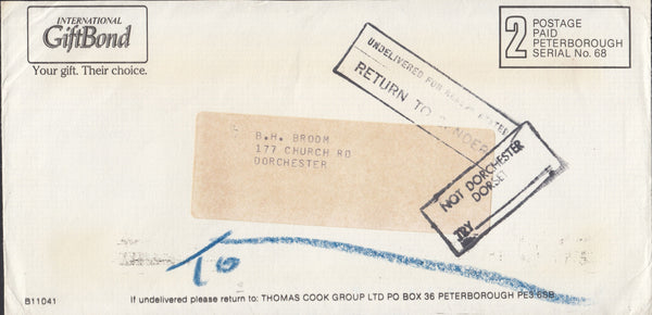 111235 - 1986 UNDELIVERED MAIL/FICTITIOUS ADDRESS.