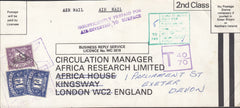 111284 - 1970 INVALID USE FROM KENYA OF UK BUSINESS REPLY SERVICE.
