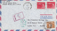 111306 - 1967 UNDERPAID MAIL USA TO LONDON.