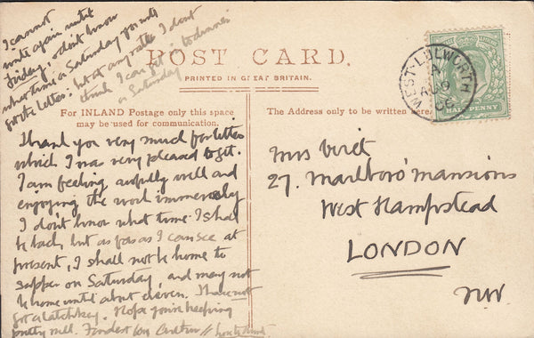 111337 - 1906 DORSET/WEST LULWORTH DATE STAMP.