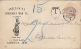 111339 - 1896 MAIL LONDON TO HAMBURG/"CONDENSED MILK CO." ADVERT.