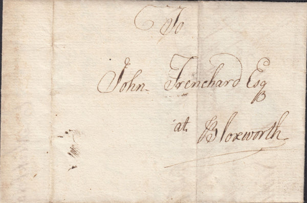 111370 - 1772 PRIVATELY DELIVERED MAIL TO BLOXWORTH.