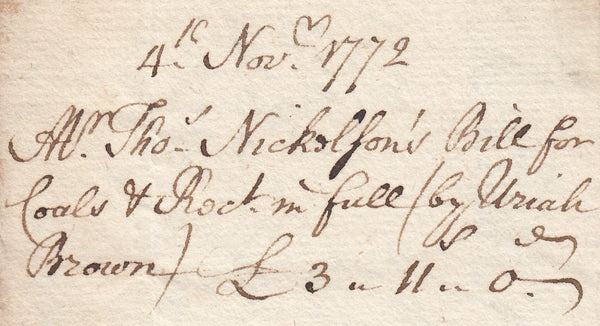 111370 - 1772 PRIVATELY DELIVERED MAIL TO BLOXWORTH.