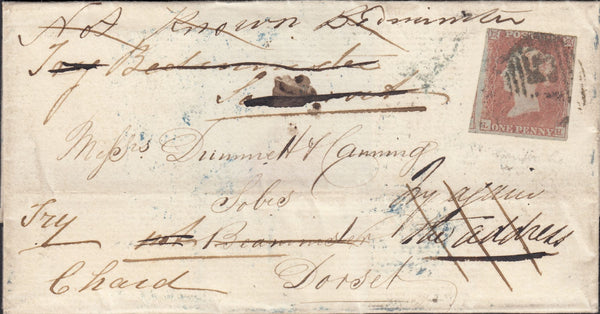 111372 - 1851 MUCH REDIRECTED LETTER BIRMINGHAM TO DORSET.